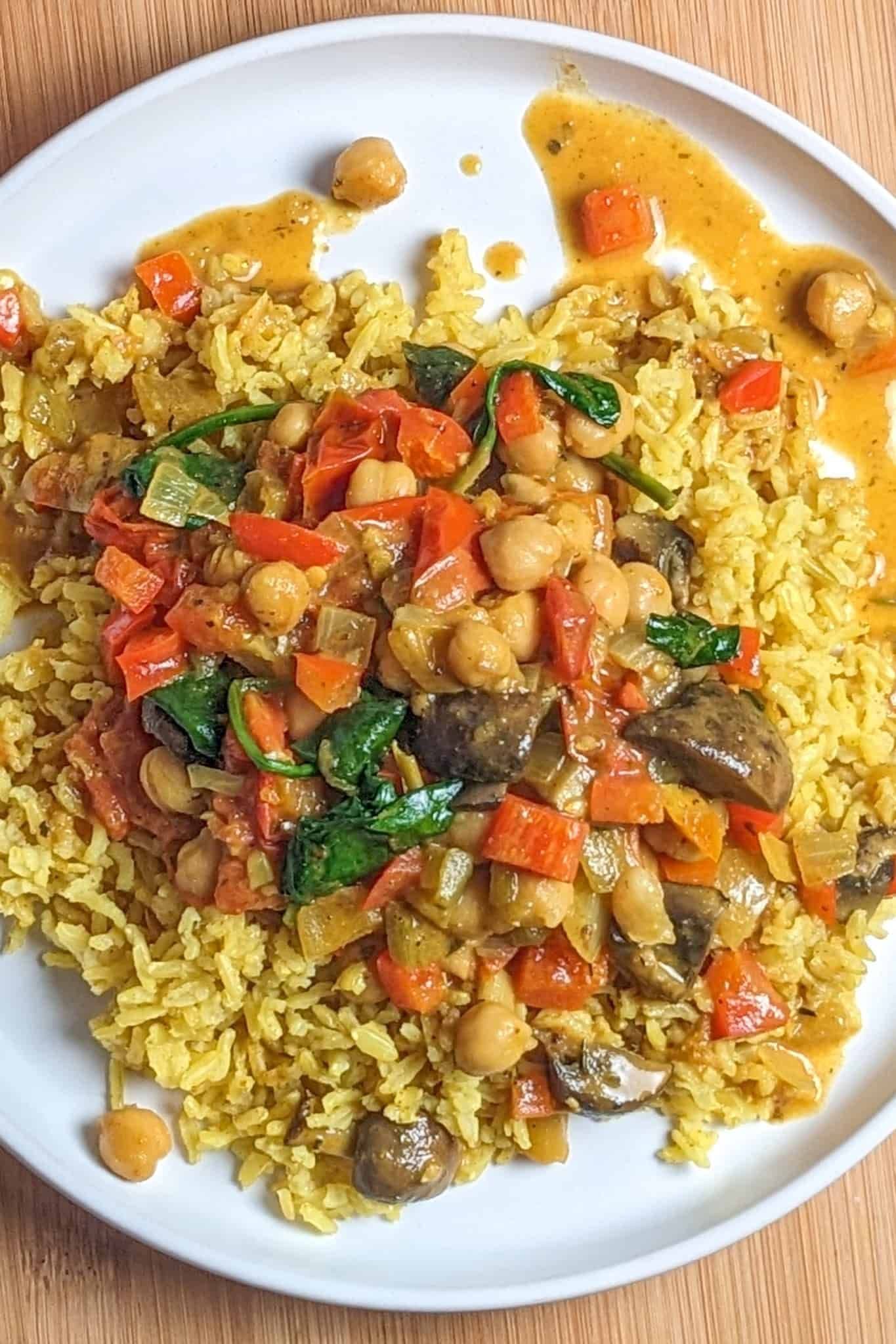 Chickpea Curry (Indian Style) over Basmati Rice