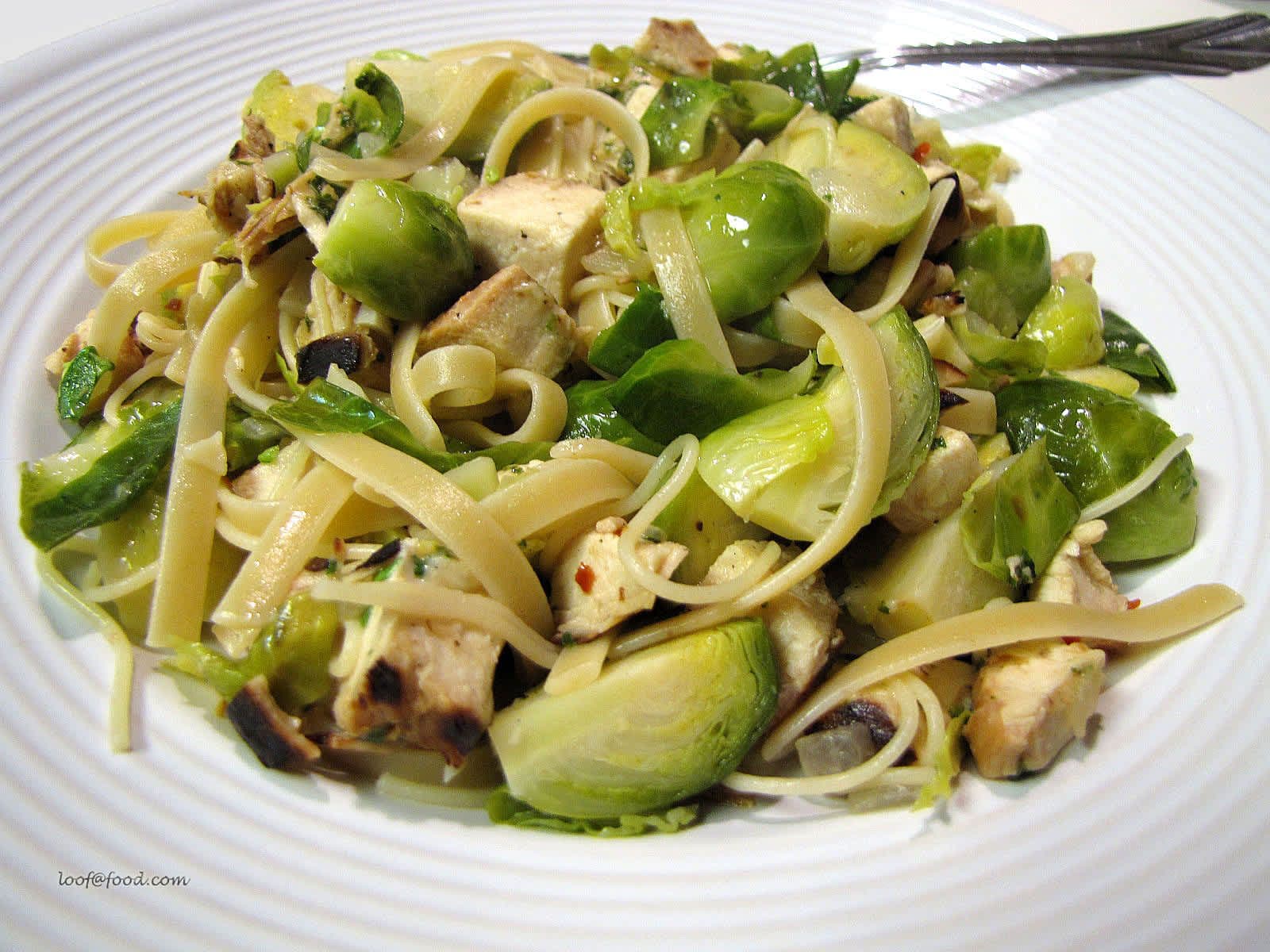 Pasta Shells With Chicken and Brussels Sprouts